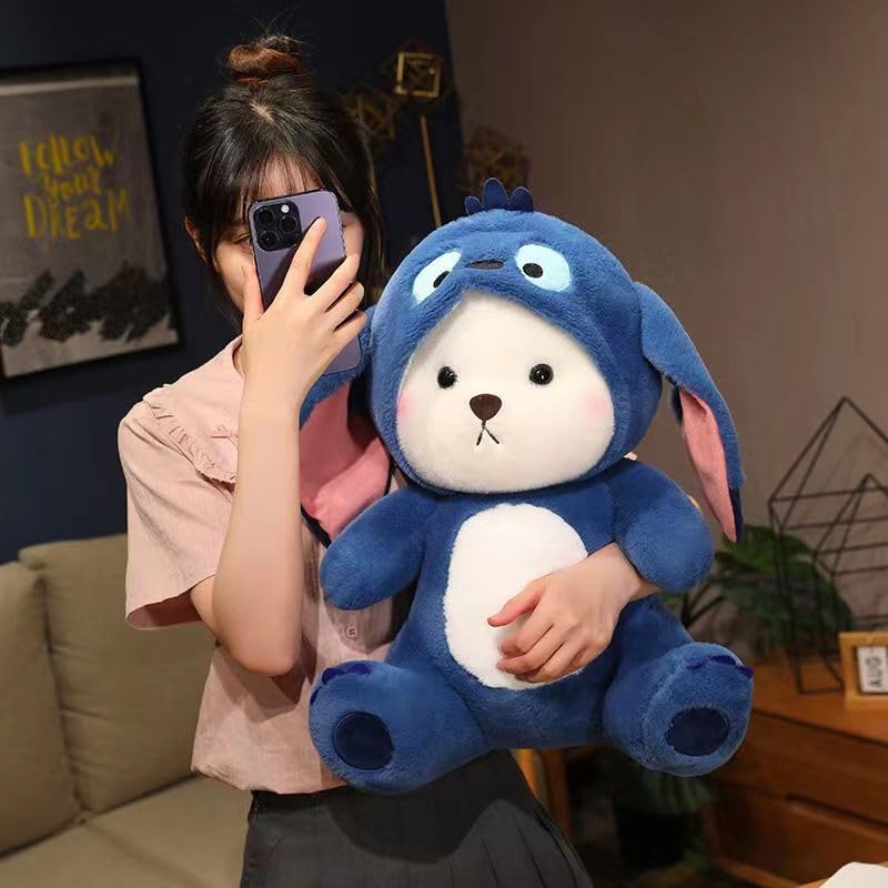 Blue Stitch Hoodie Bear